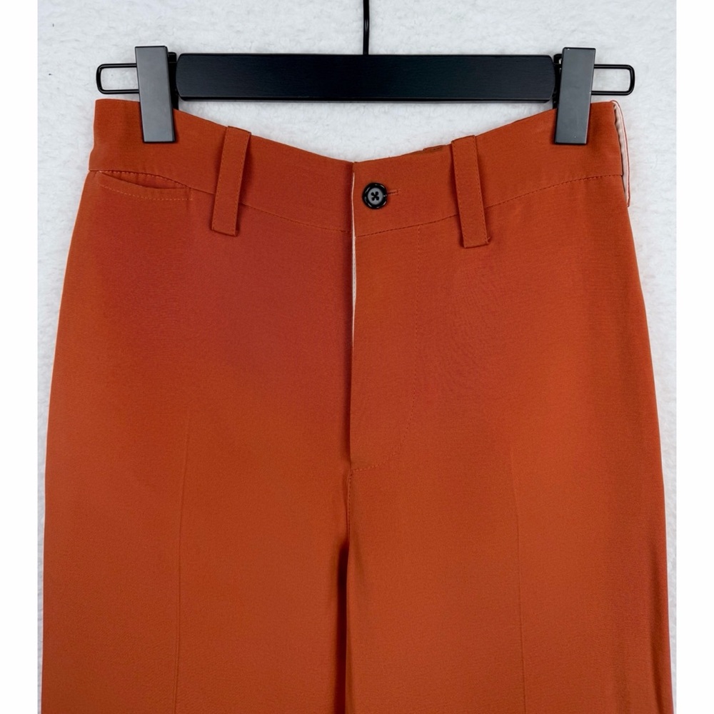 MARNI • Rust/Burnt Orange High-Waisted Wide-Leg Trouser Pants, IT 36 - Picture 3 of 16